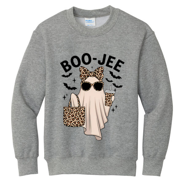 Boo-Jee Ghost - Youth Fleece Crewneck Sweatshirt Thumbnail